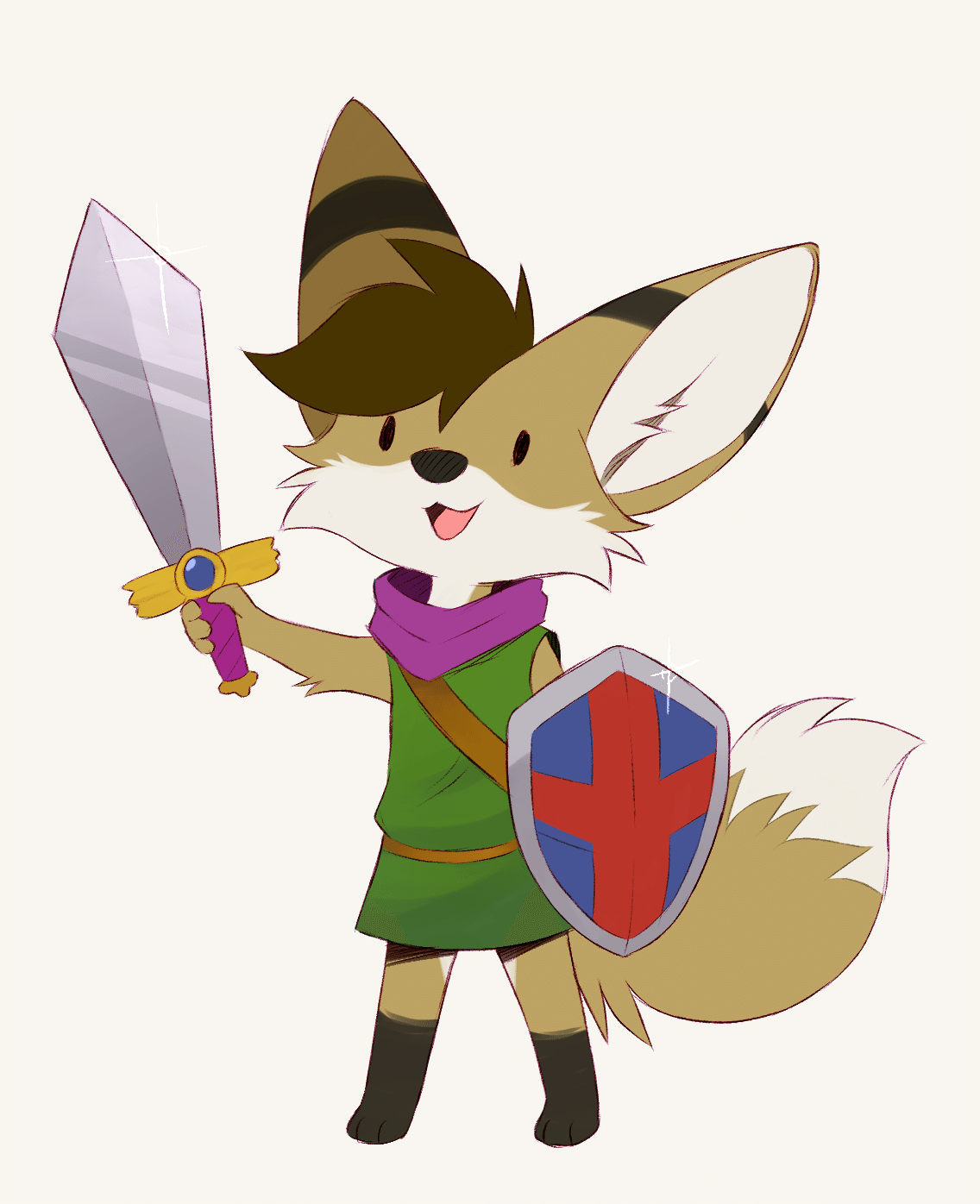 Kobaj dressing up as The Ruin Seeker from Tunic, his most recent favorite game and inspiration.