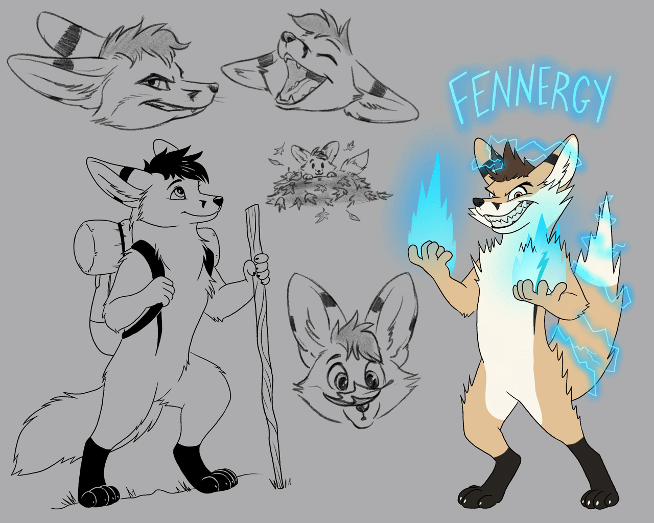 Kobaj showing off all of his fun expressions and fennergy abilities.