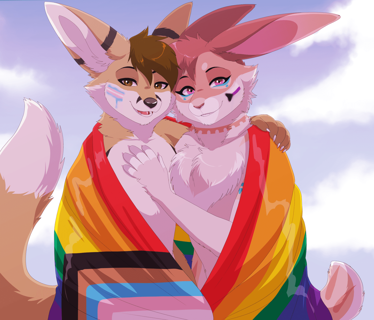 Kobaj and Woofy show off their pride.