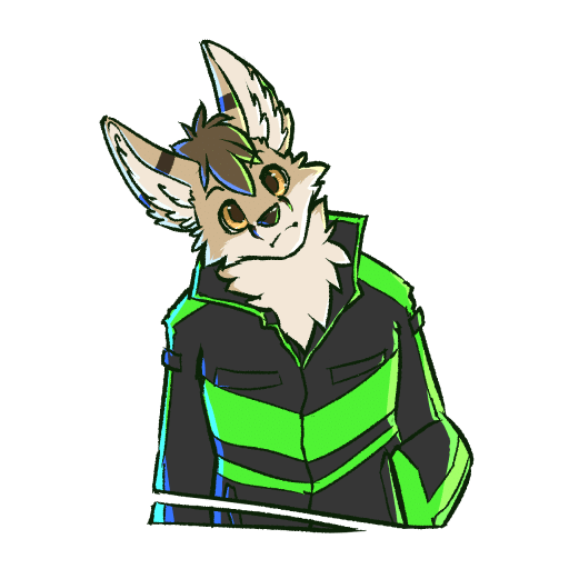 Kobaj wearing a cool motorcycle jacket.