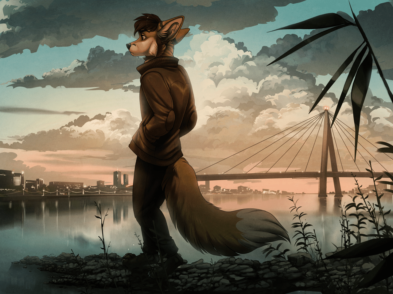 Kobaj looking off in Warsaw.