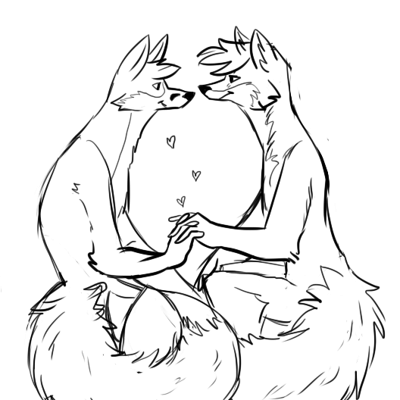 Kobaj holding Paws with his old mate.