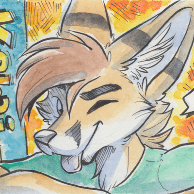 Kobaj sticking out his tongue and giving a big wink.