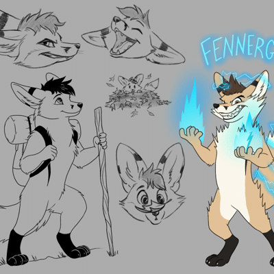 Kobaj showing off all of his fun expressions and fennergy abilities.