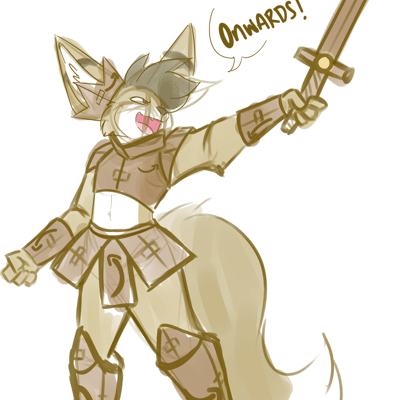 Kobaj here to save the day as a cardboard box knight.