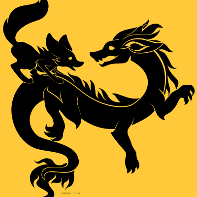 Kobaj ridding on the back of his favorite dragon friend through the sky.