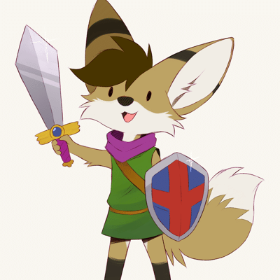 Kobaj dressing up as The Ruin Seeker from Tunic, his most recent favorite game and inspiration.