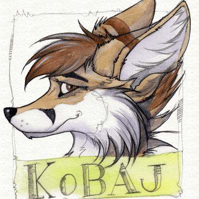 Kobaj giving you a nervous sideon grin.